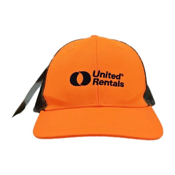 RealTree Camo Bright Orange United Rentals Trucker Hat Cap - Picture 2 of 11